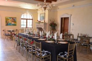 dining table before wedding party at Thornhill Winery in Lake County CA